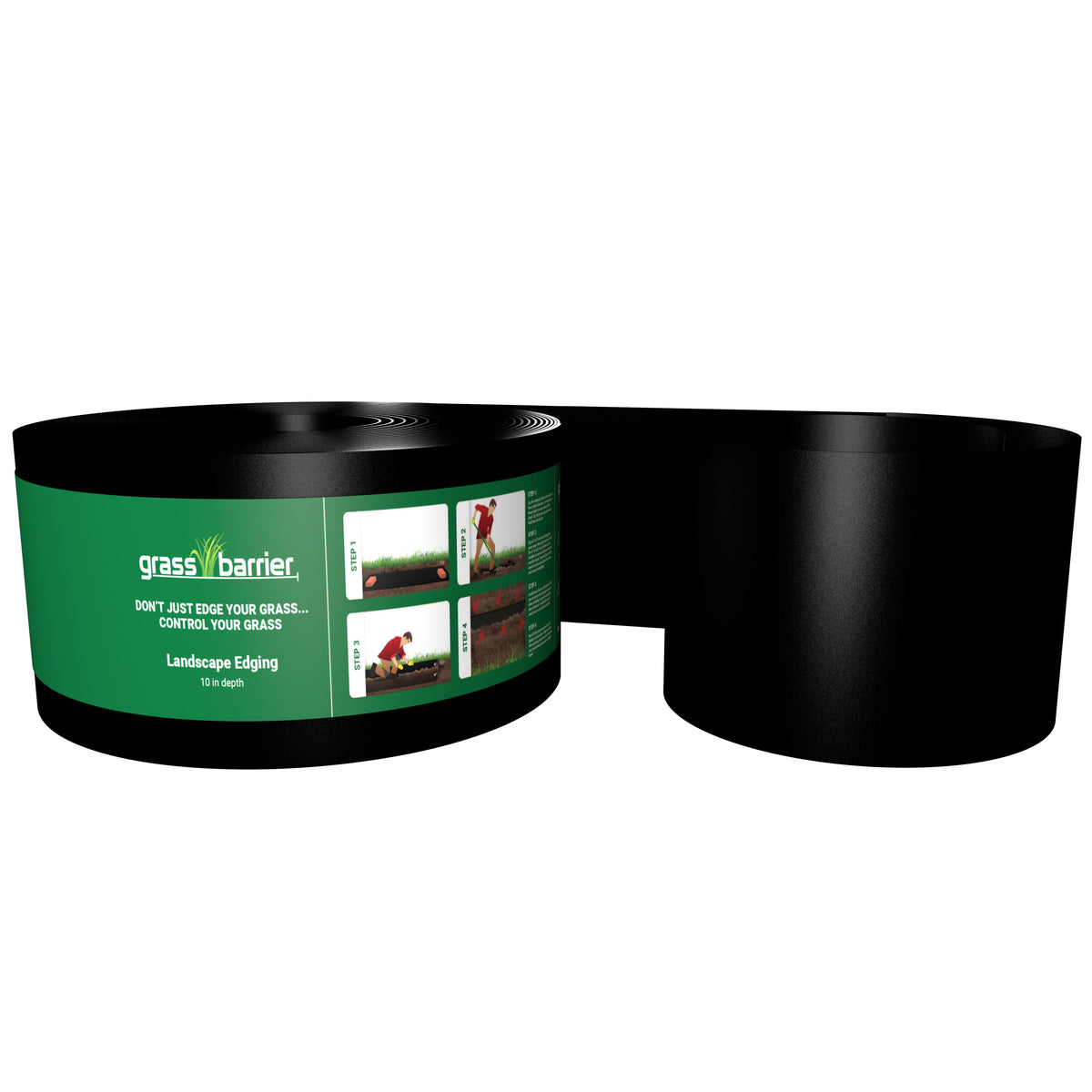 Coil of Grass Barrier landscape edging, 10 in tall