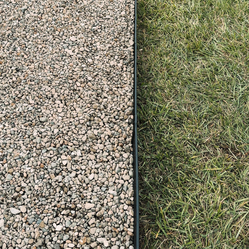 Edge Guard on Grass Barrier between gravel and lawn
