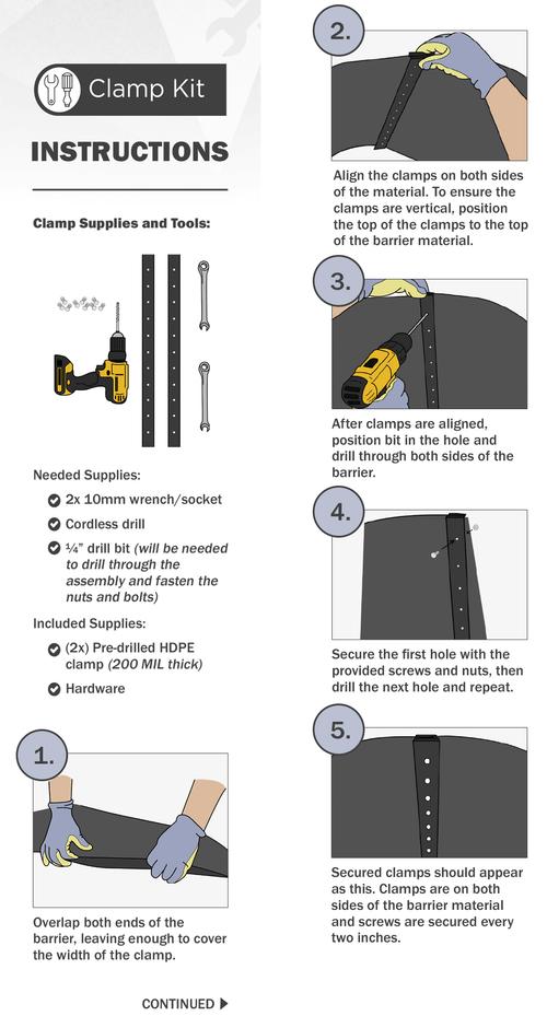 Grass Barrier connecting kit reference card