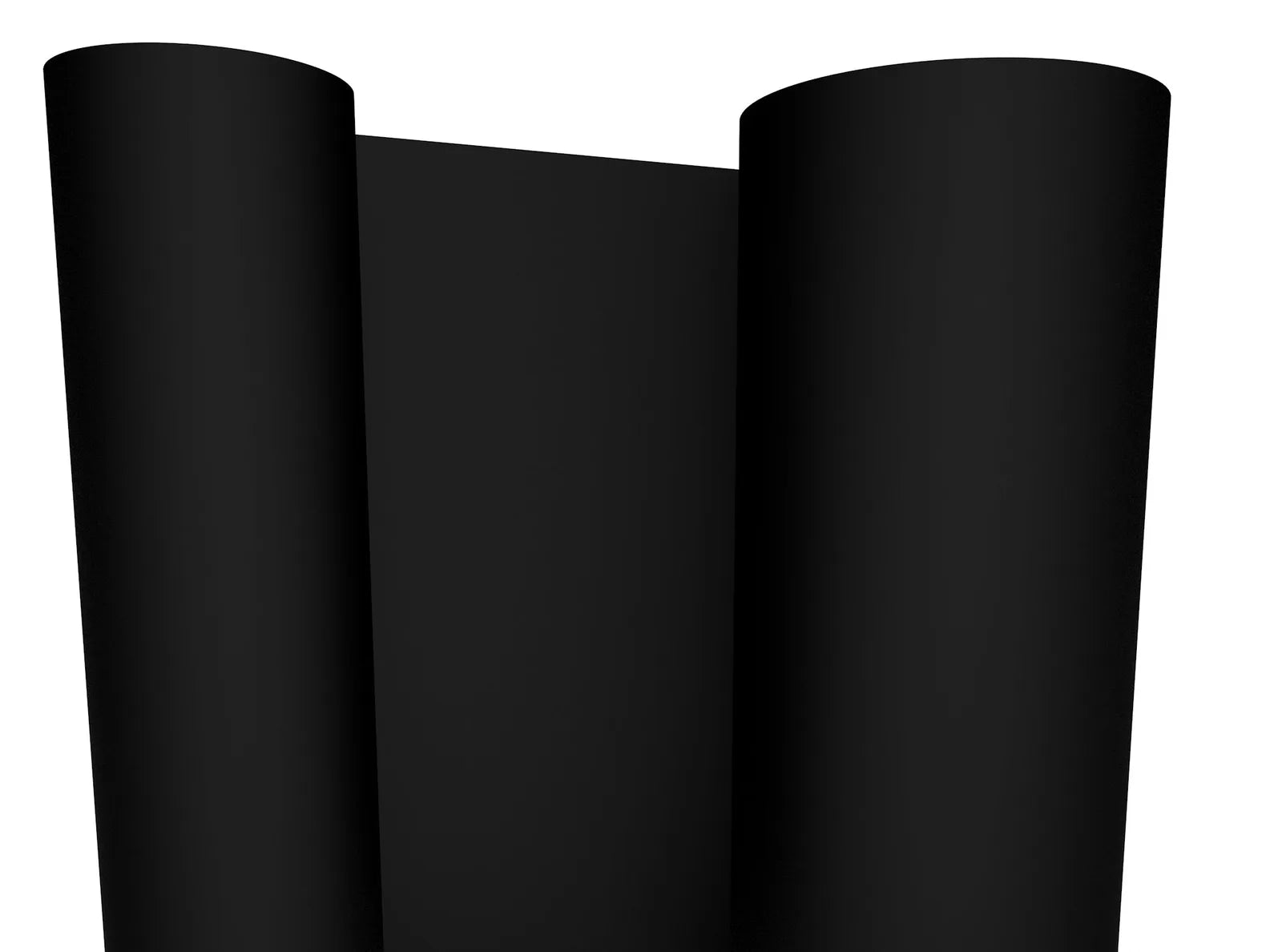 Black HDPE sheet shown as a flexible roll